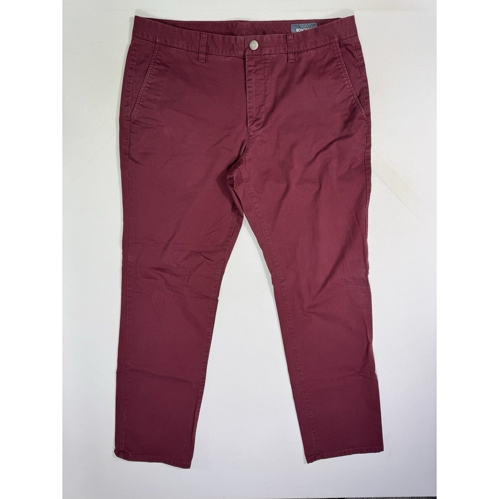 Bonobos Slim Fit Chino Pants Men's 36x32 (36x31) Red City Modern Commuter Casual